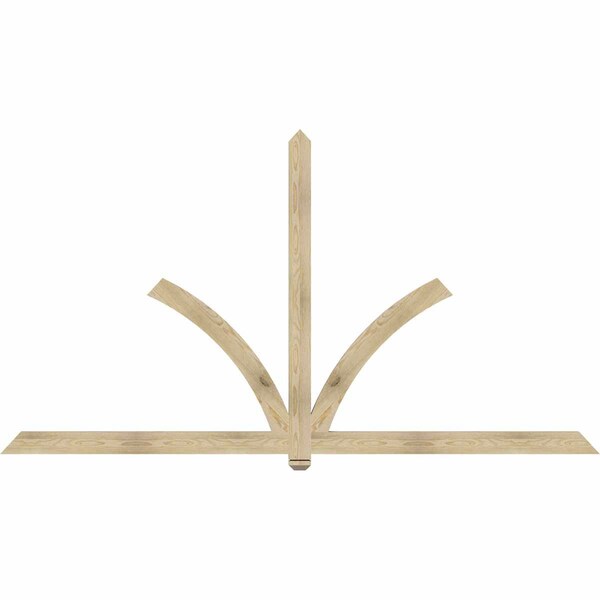 Ekena Millwork Redmond Rough Sawn Timber Gable Bracket, Douglas Fir, 108"W x 58"H x 2"D x 4"F, 13/12 Pitch GBW108X58X0204RED00RDF - main